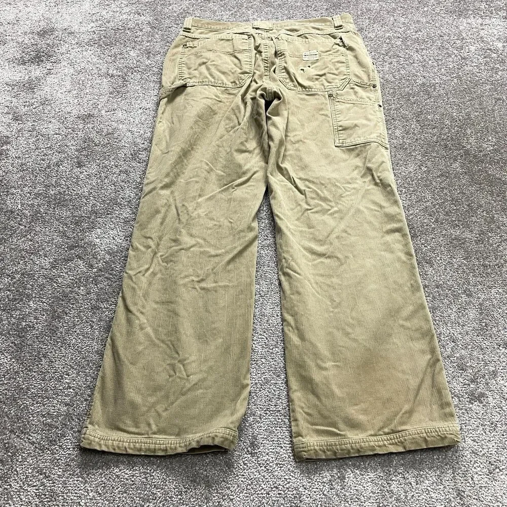 Columbia Chino Pants Mens 34 Beige Pockets Corduroy Straight Slacks Solid 34x31
